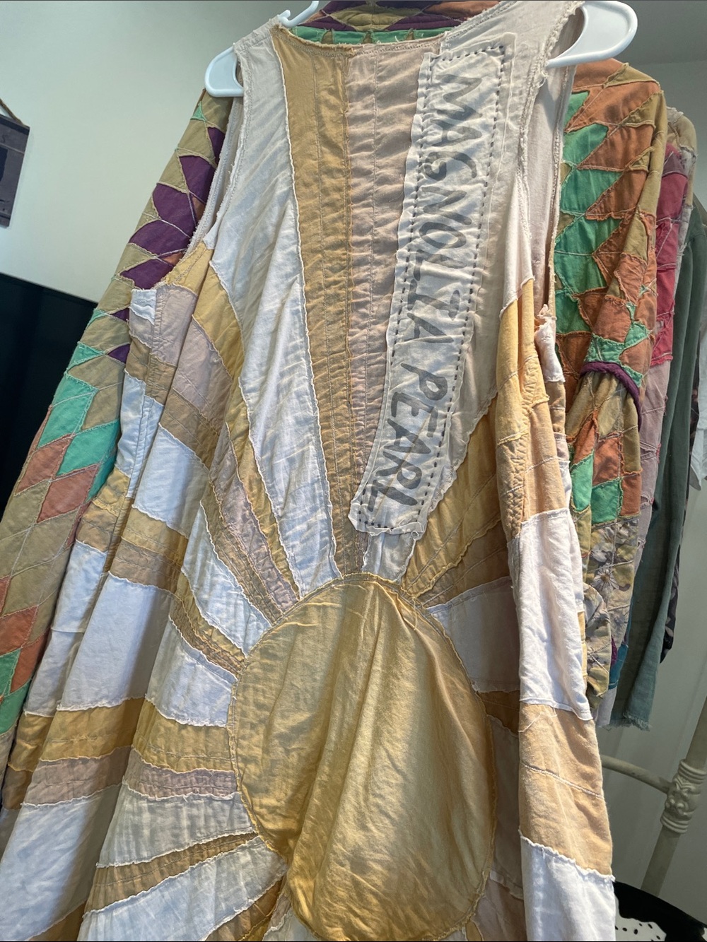 Magnolia Pearl Sunburst Patchwork Maxi Dress — Beige & Mustard - Picture 2 of 2